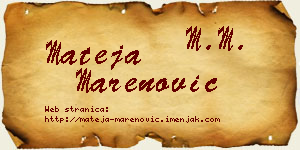 Mateja Marenović vizit kartica
